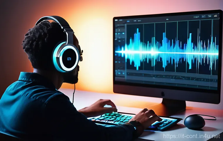 영상 속 음악 선택하기 - **Prompt 1: The Rhythmic Flow of Creation**
    A young, diverse video editor, wearing stylish, over...