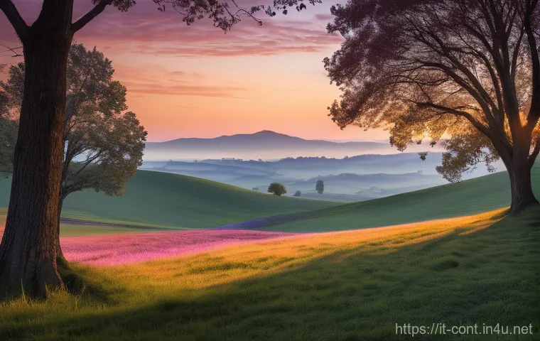 인스타 릴스 필터 활용 - **Ethereal Sunset Vista with Nostalgic Charm**
    "A serene and ethereal landscape at sunset. The s...