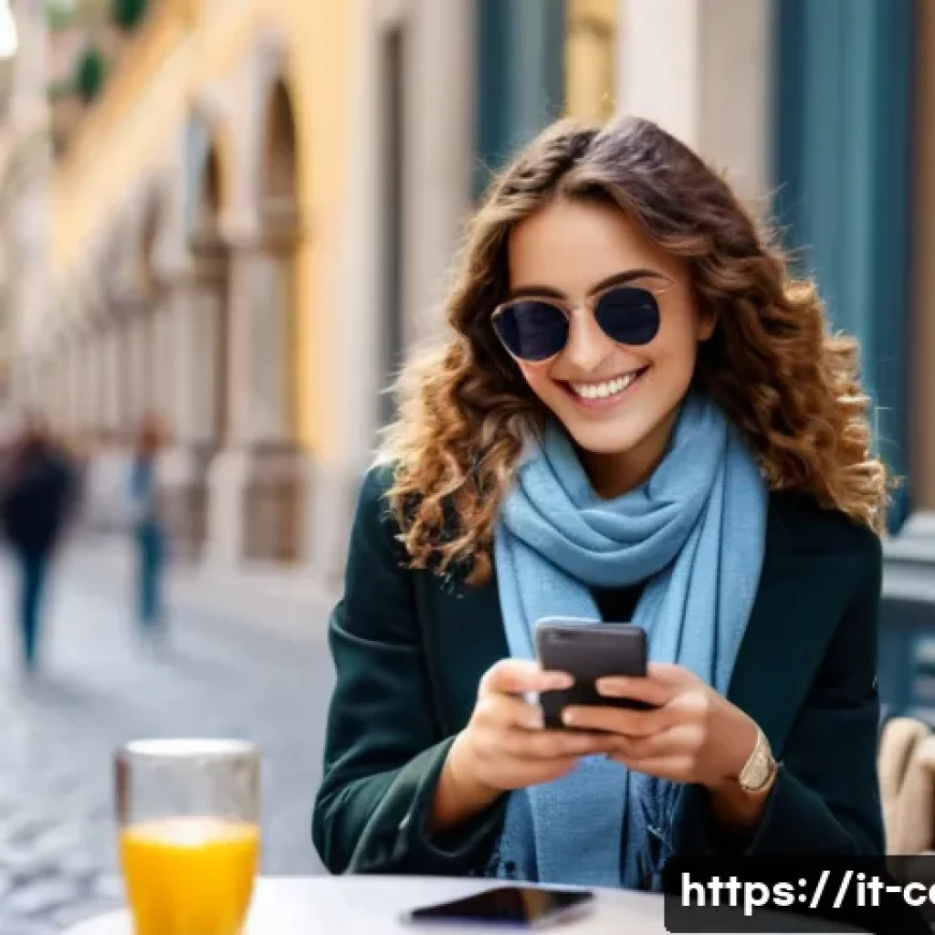 1분 영상 콘텐츠 구성법 - A modern Italian young adult woman, around 22 years old, sitting at a cozy café table in Milan with ...