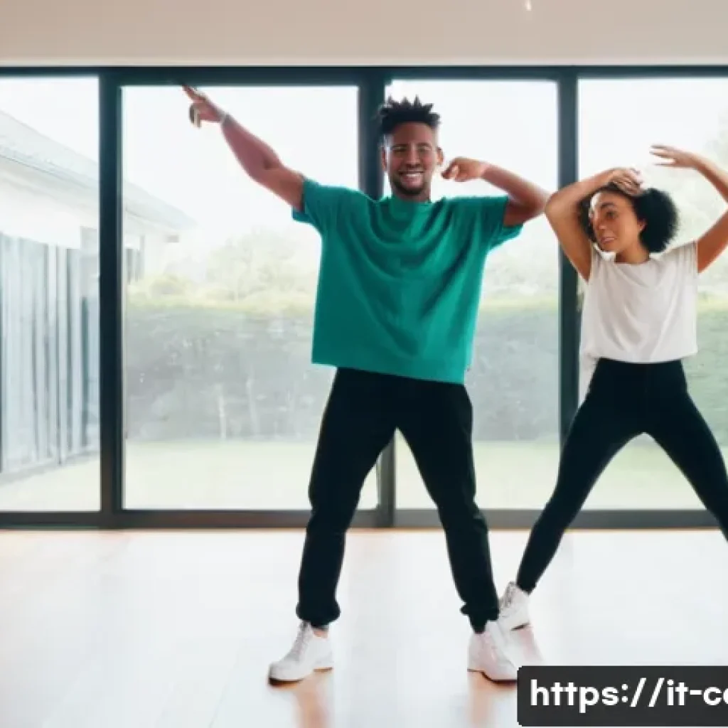 틱톡 듀엣 영상 촬영법 - A creative TikTok duet scene featuring two young adult performers in casual, stylish streetwear, sta...